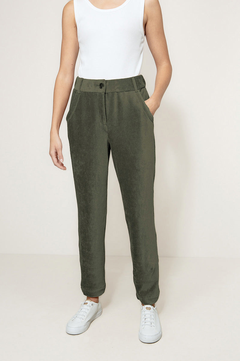 Pants in jersey cord