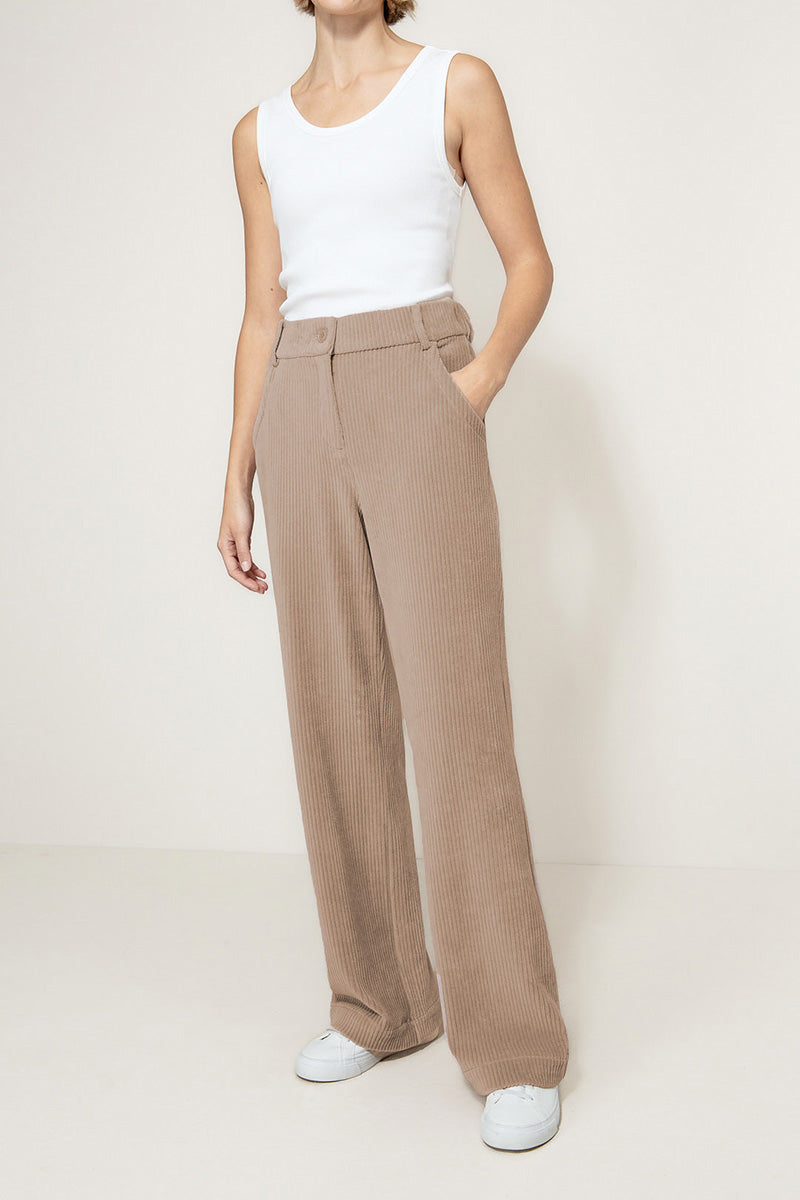 Jersey wide corduroy trousers
