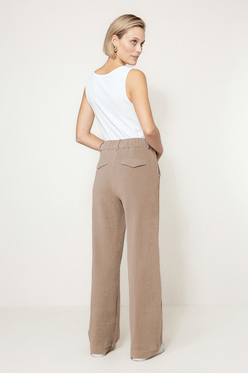 Jersey wide corduroy trousers