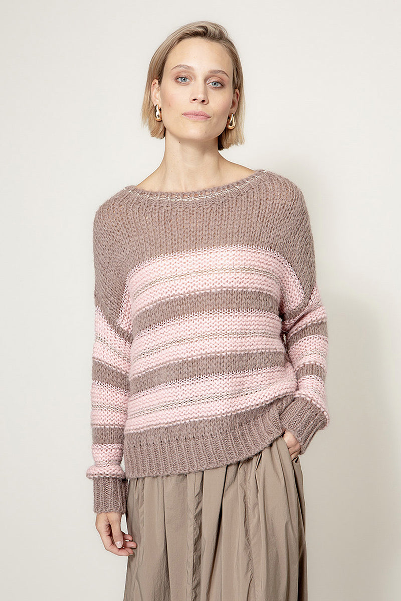 Knit sweater with alpaca