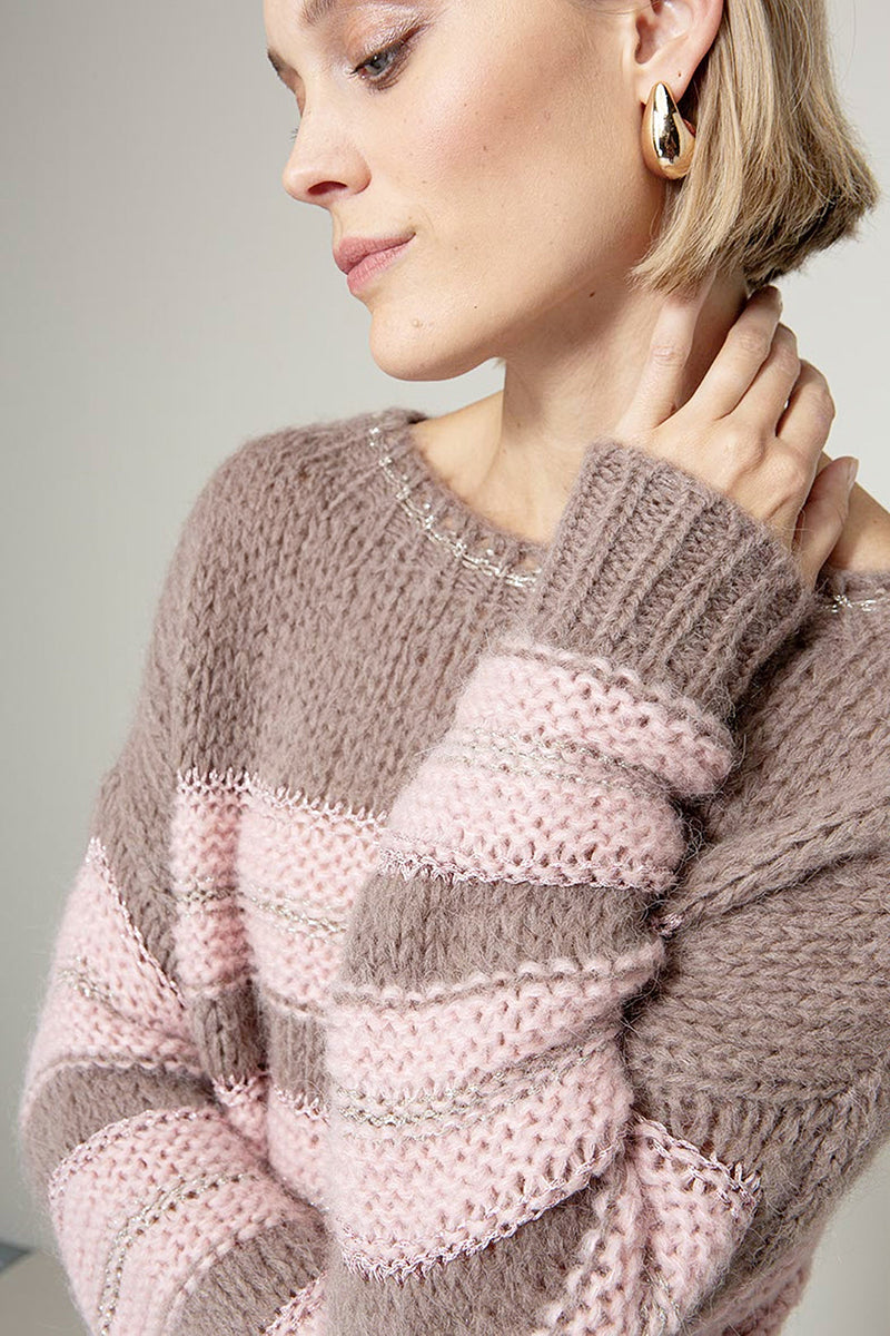 Knit sweater with alpaca