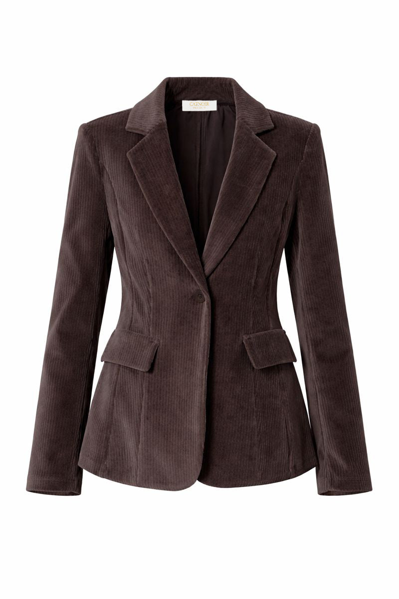 Blazer in jersey wide cord