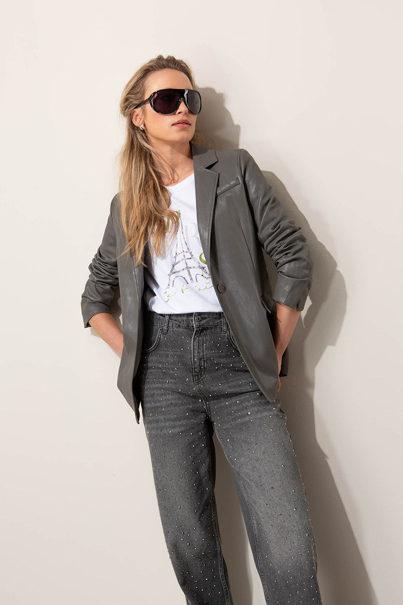 Blazer in vegan leather