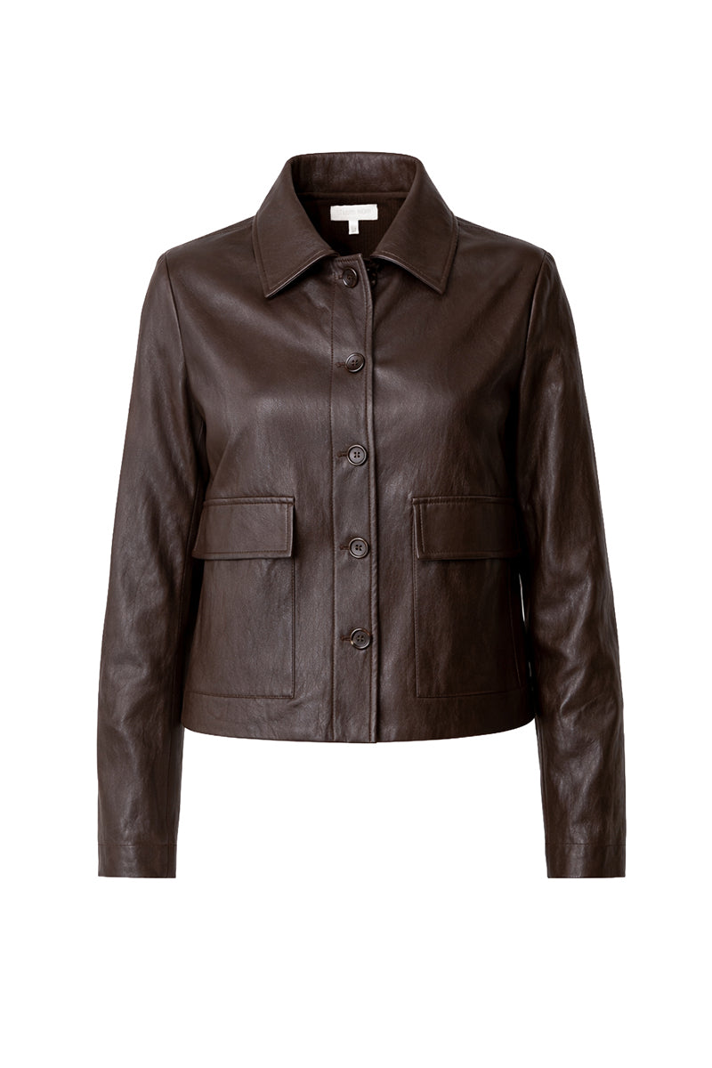 Short jacket in vegan leather