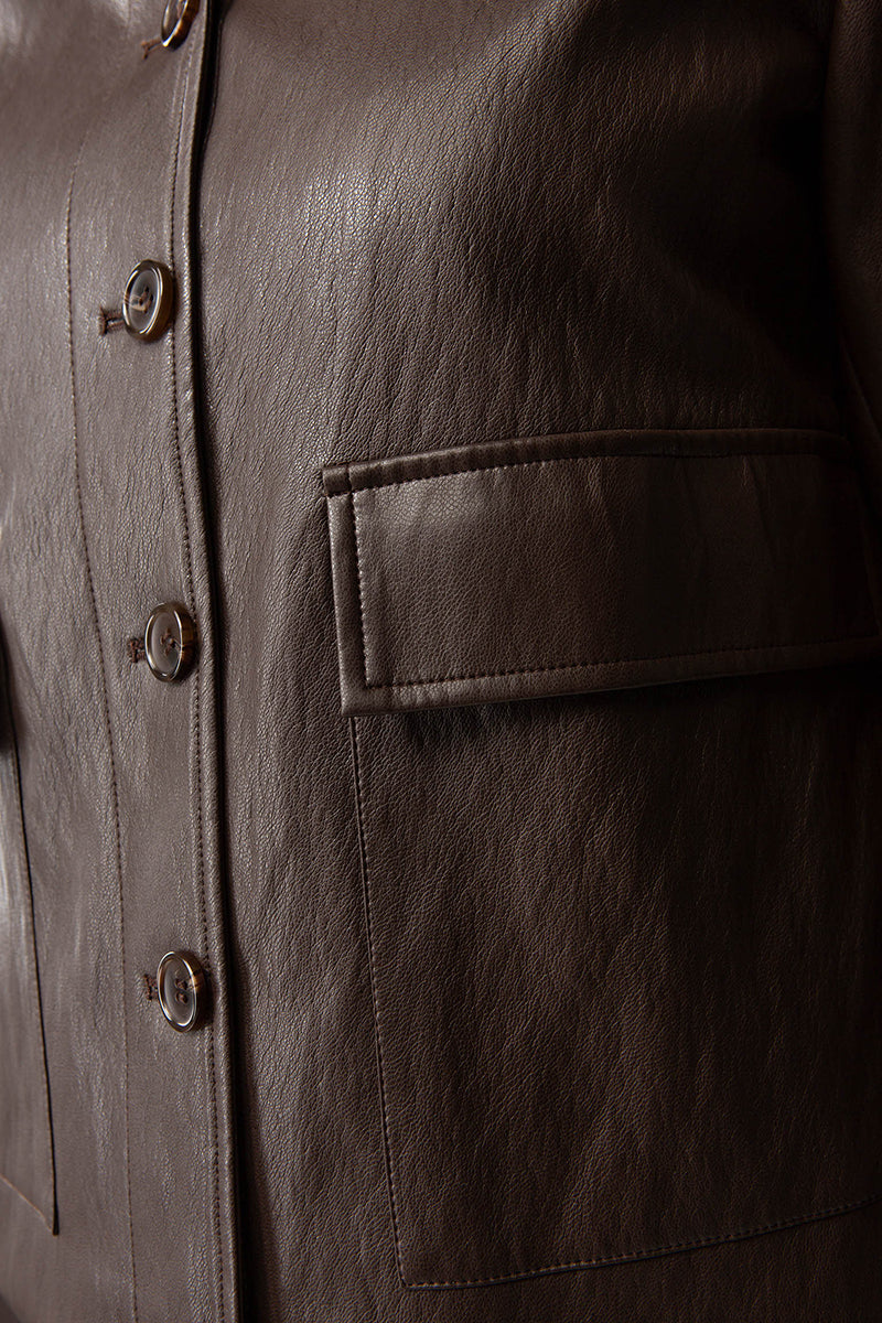 Short jacket in vegan leather