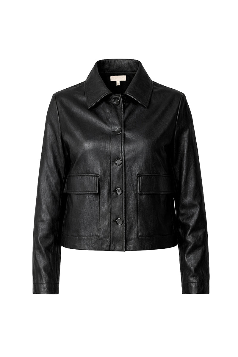 Short jacket in vegan leather