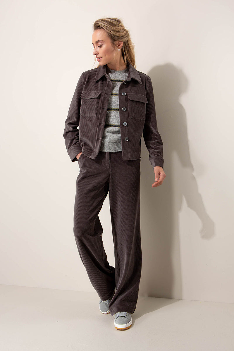 Jacket in jersey wide cord