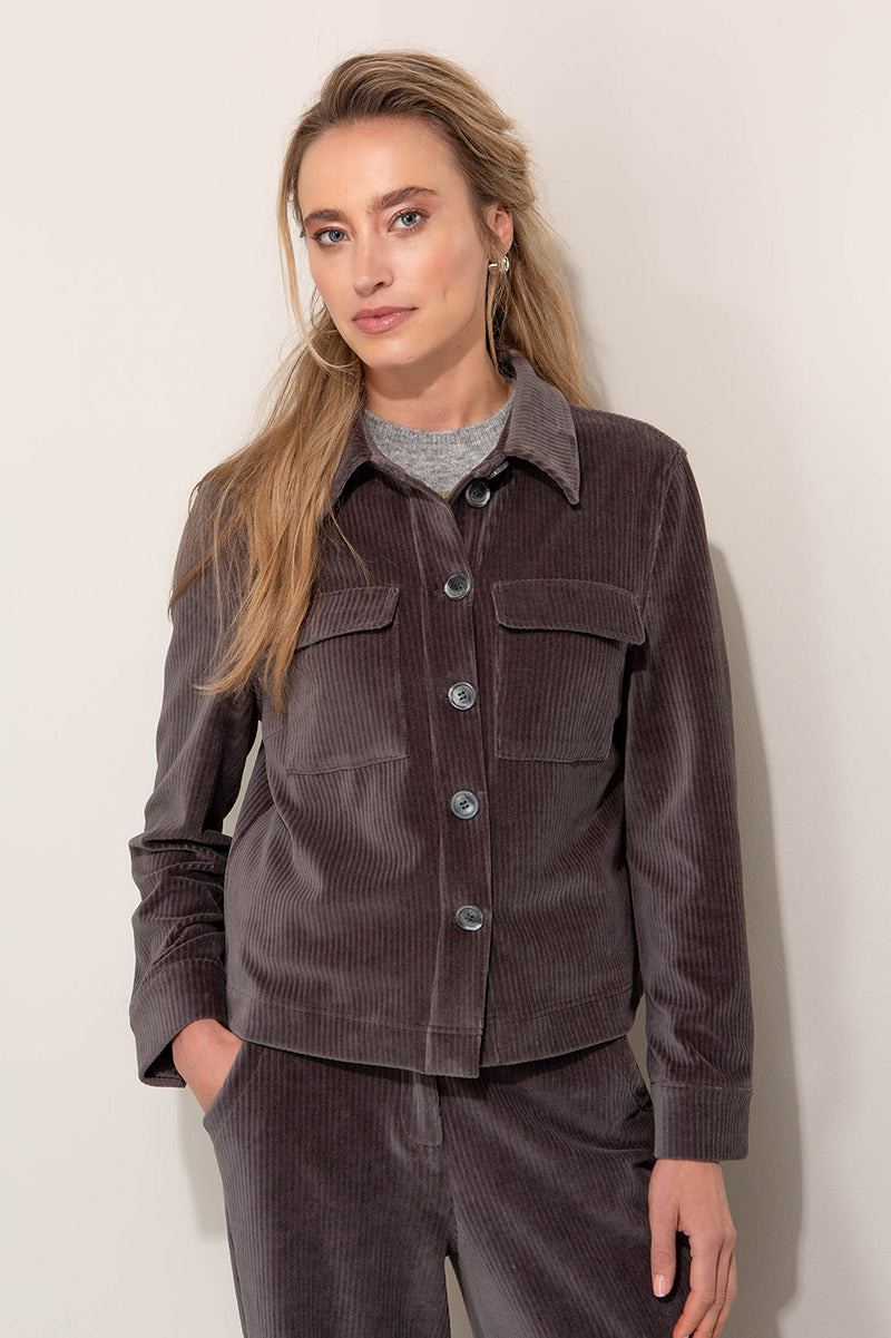Jacket in jersey wide cord