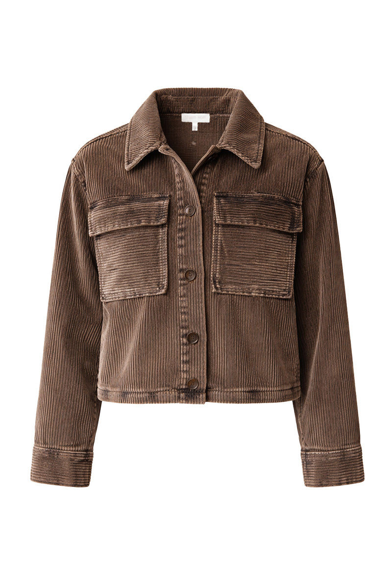 Jacket in washed courdoy