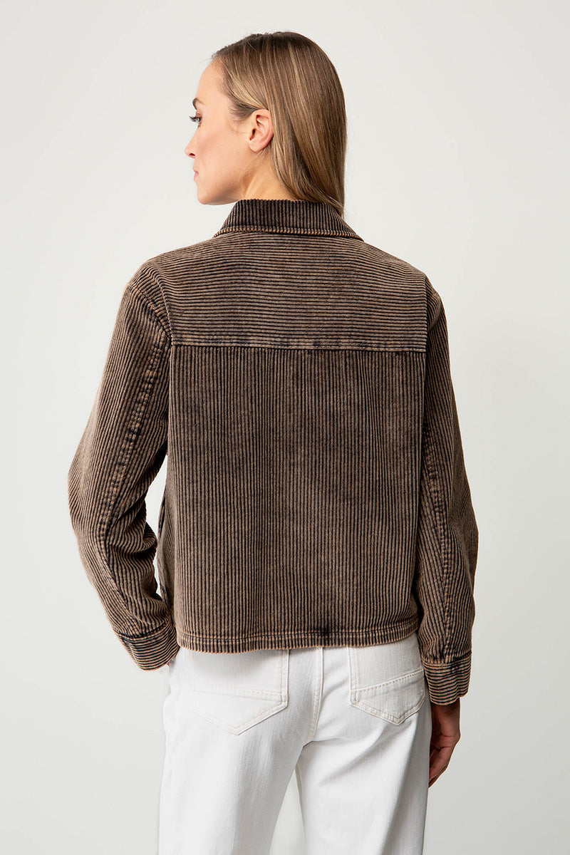 Jacket in washed courdoy