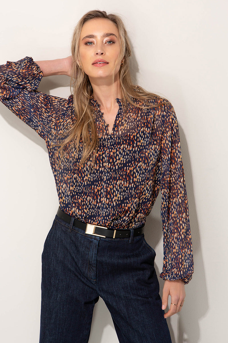 Blouse in print chiffon