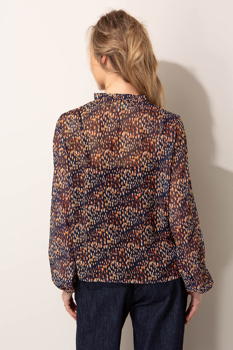 Blouse in print chiffon