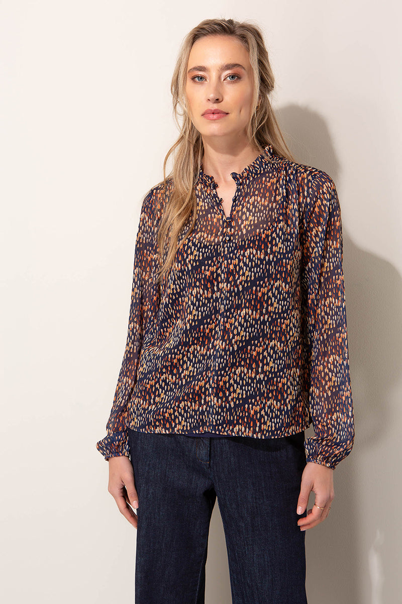 Blouse in print chiffon