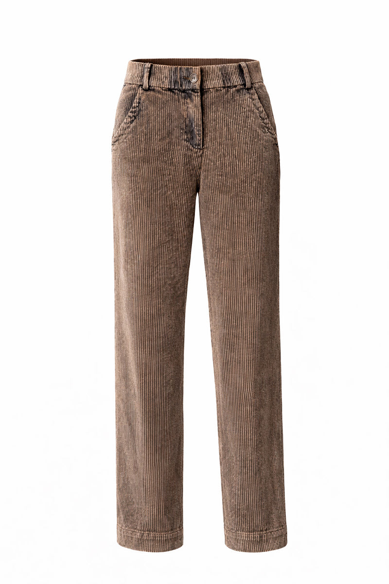 Pants in washed cord