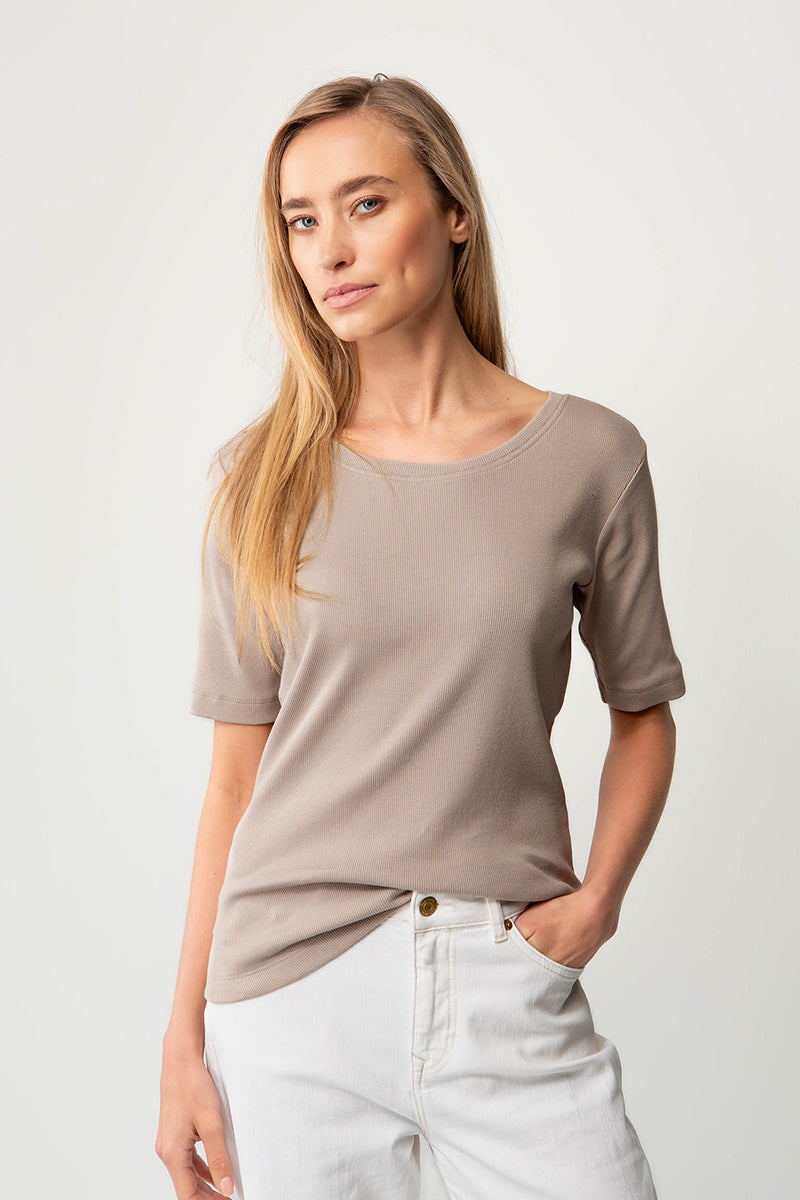 Shirt in rib jersey