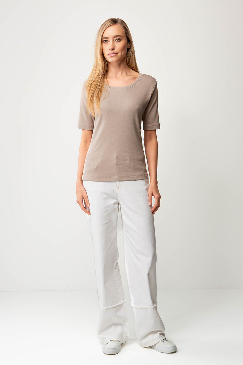 Shirt in rib jersey