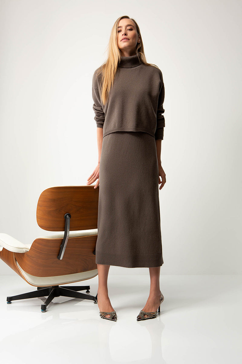 Knitted dress in merino wool