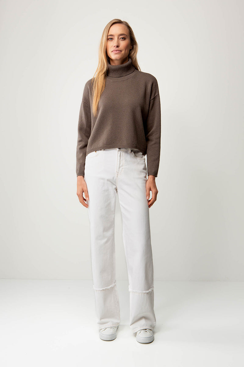 Turtleneck pullover in merino wool