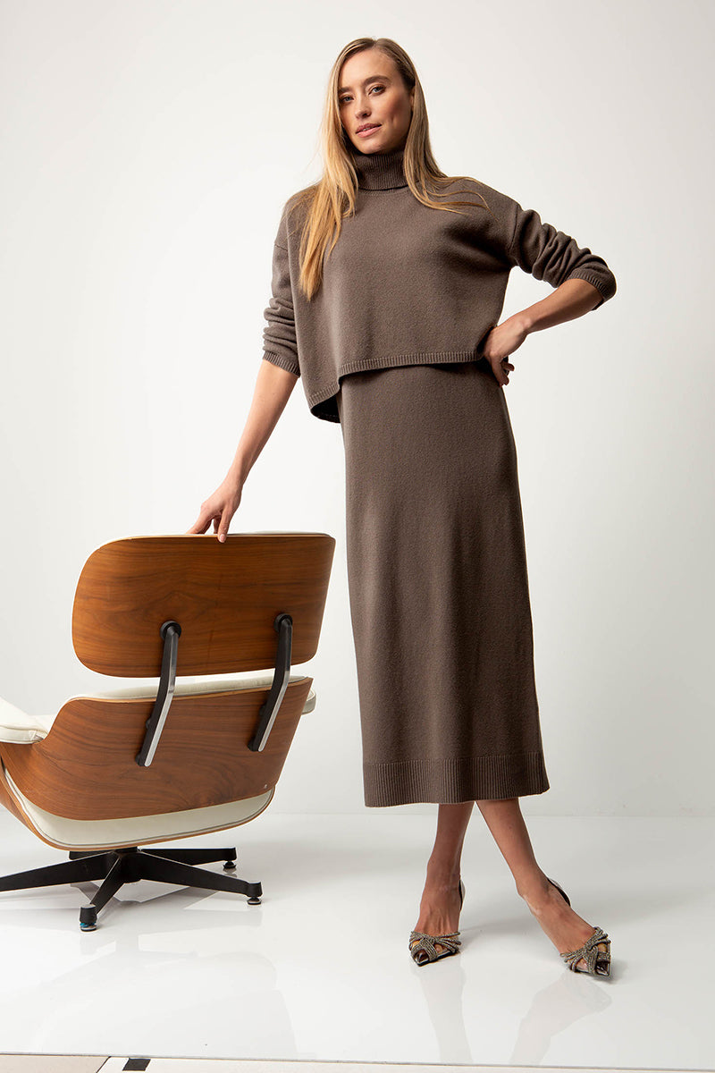 Turtleneck pullover in merino wool