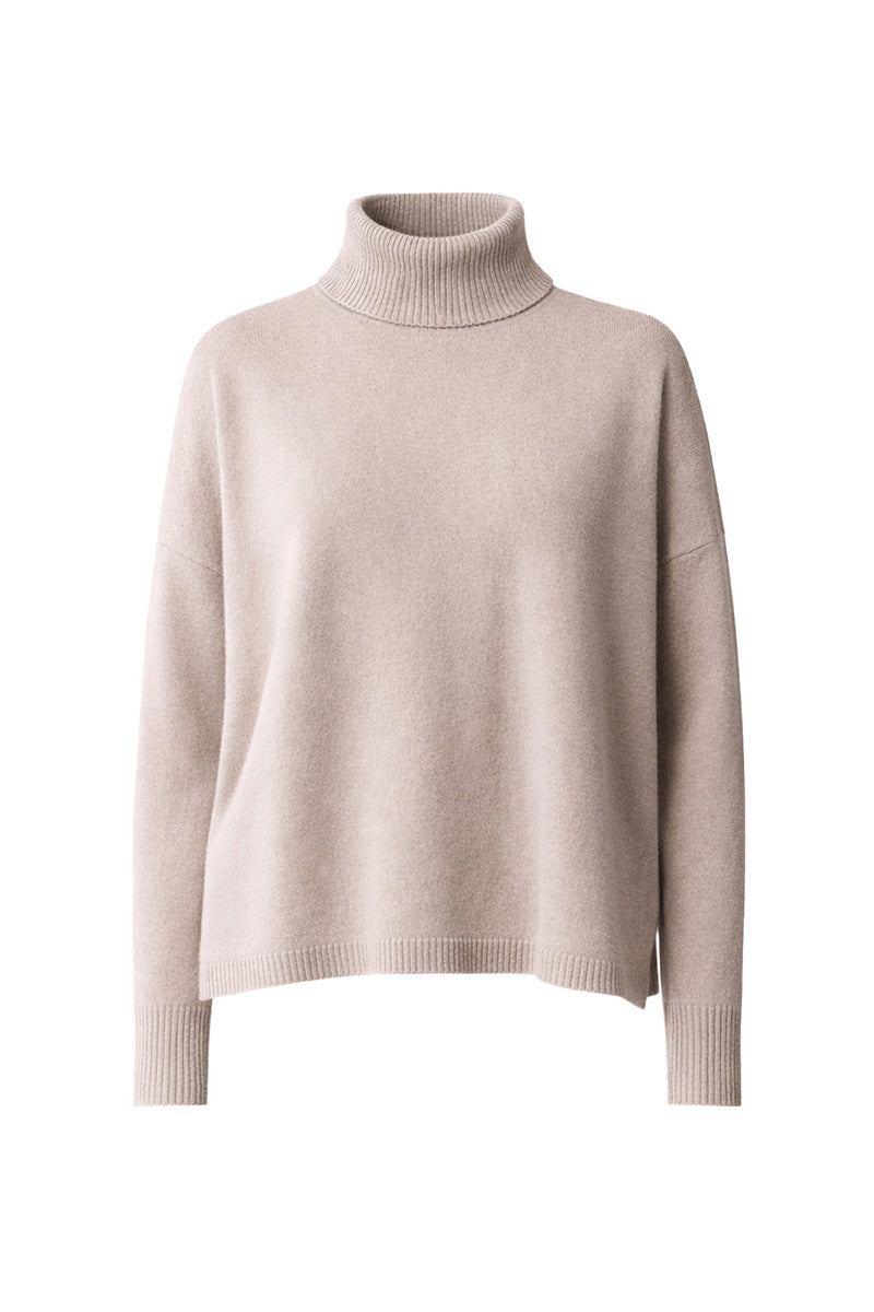 Turtleneck pullover in cashmere wool mix