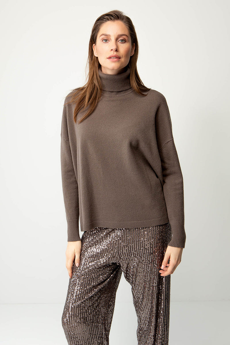 Turtleneck pullover in merino wool