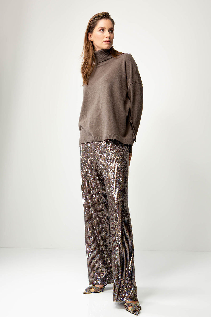 Turtleneck pullover in merino wool