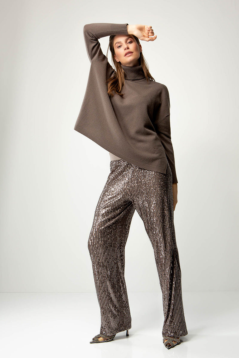 Turtleneck pullover in merino wool