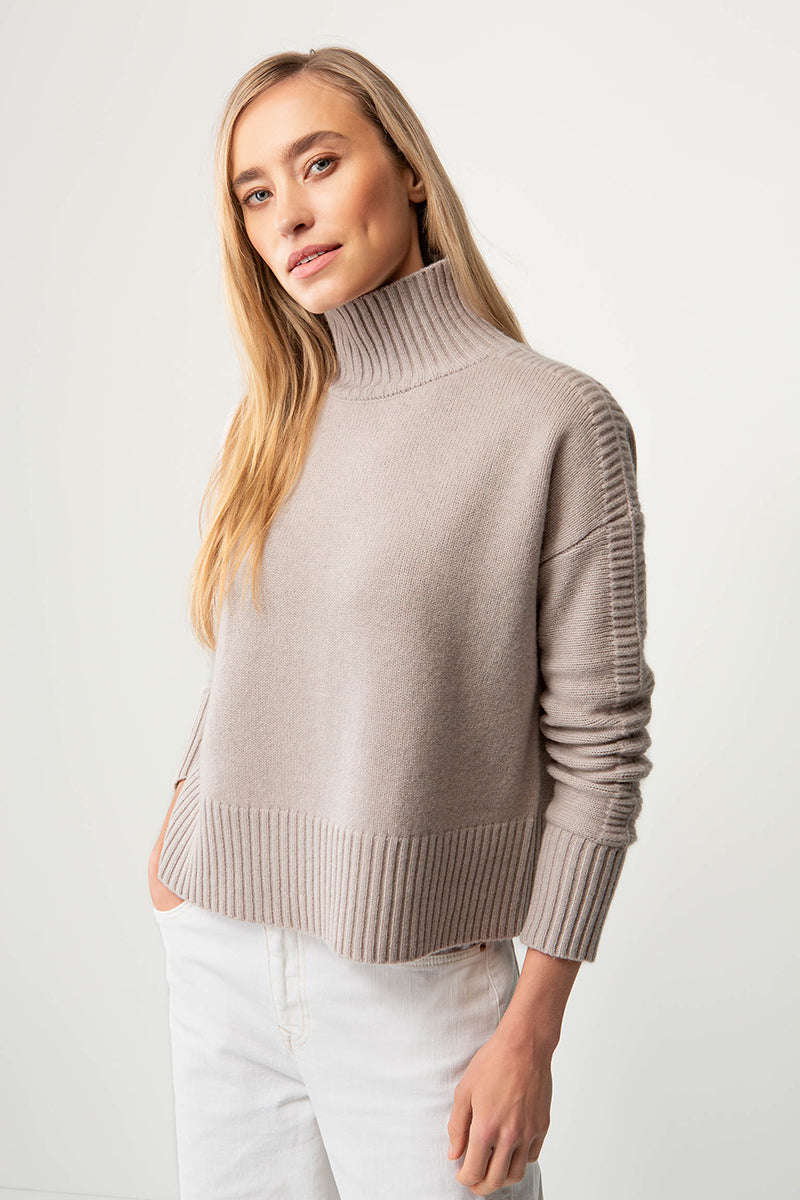 Turtleneck pullover  in merino wool