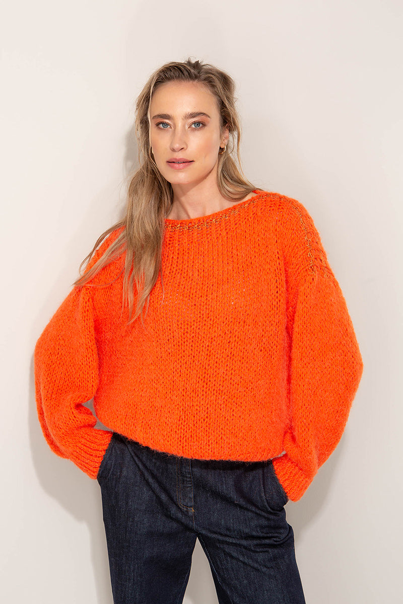 Sweater with glitter yarn