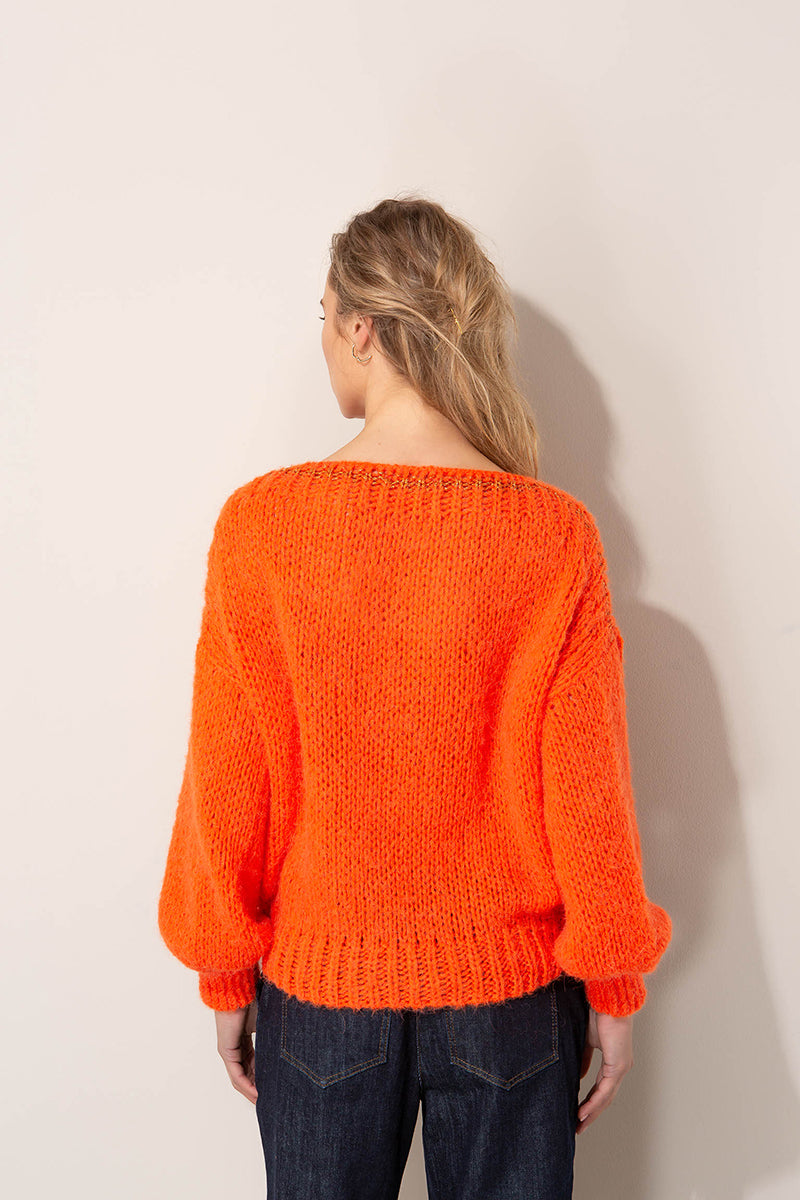 Sweater with glitter yarn
