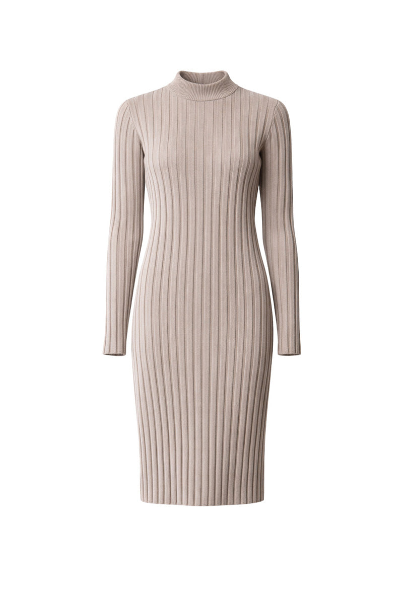 Turtleneck dress in merino wool