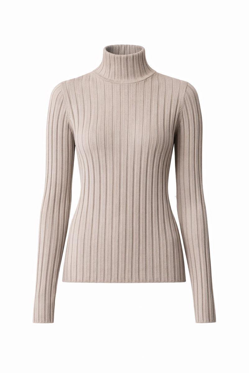 Turtleneck blouse in merino wool