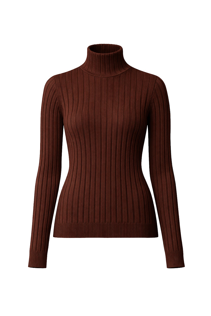 Turtleneck blouse in merino wool