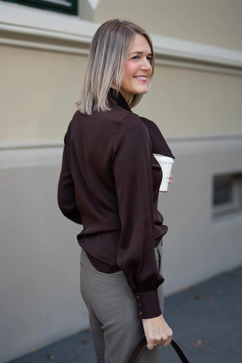 Selma Blouse, Bowtie Flyfront