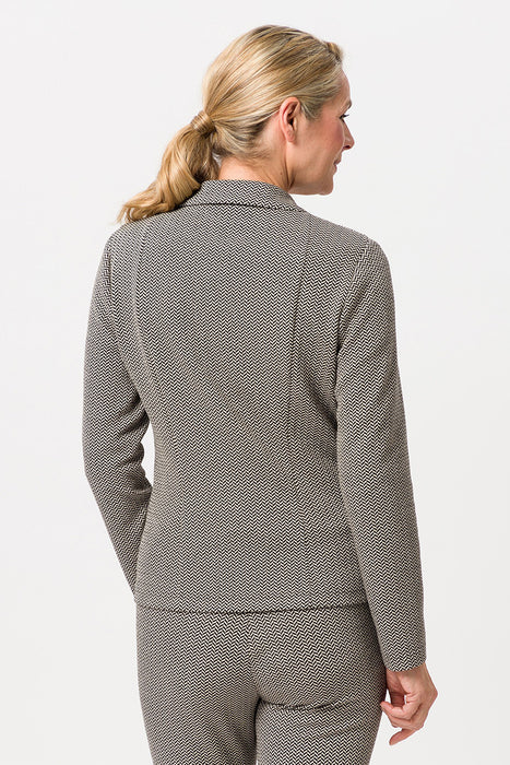 Jacket with two-tone herringbone pattern