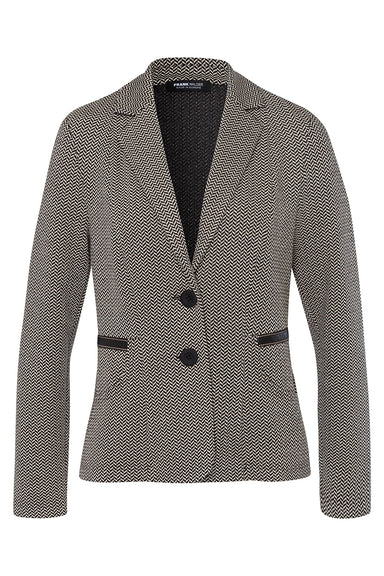 Jacket with two-tone herringbone pattern