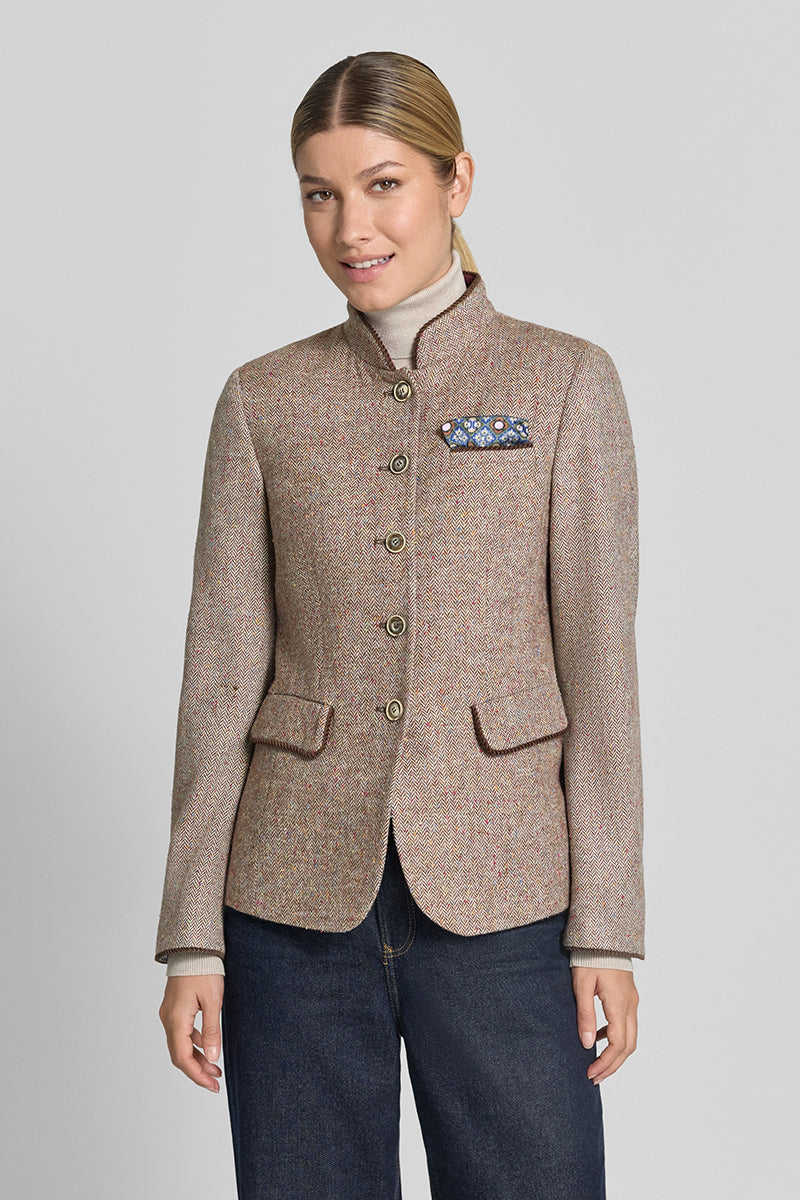 Wool jacket in herringbone pattern