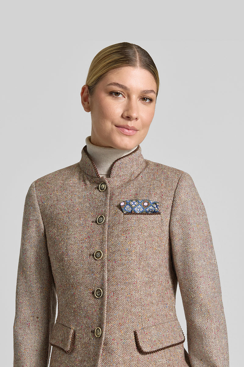 Wool jacket in herringbone pattern