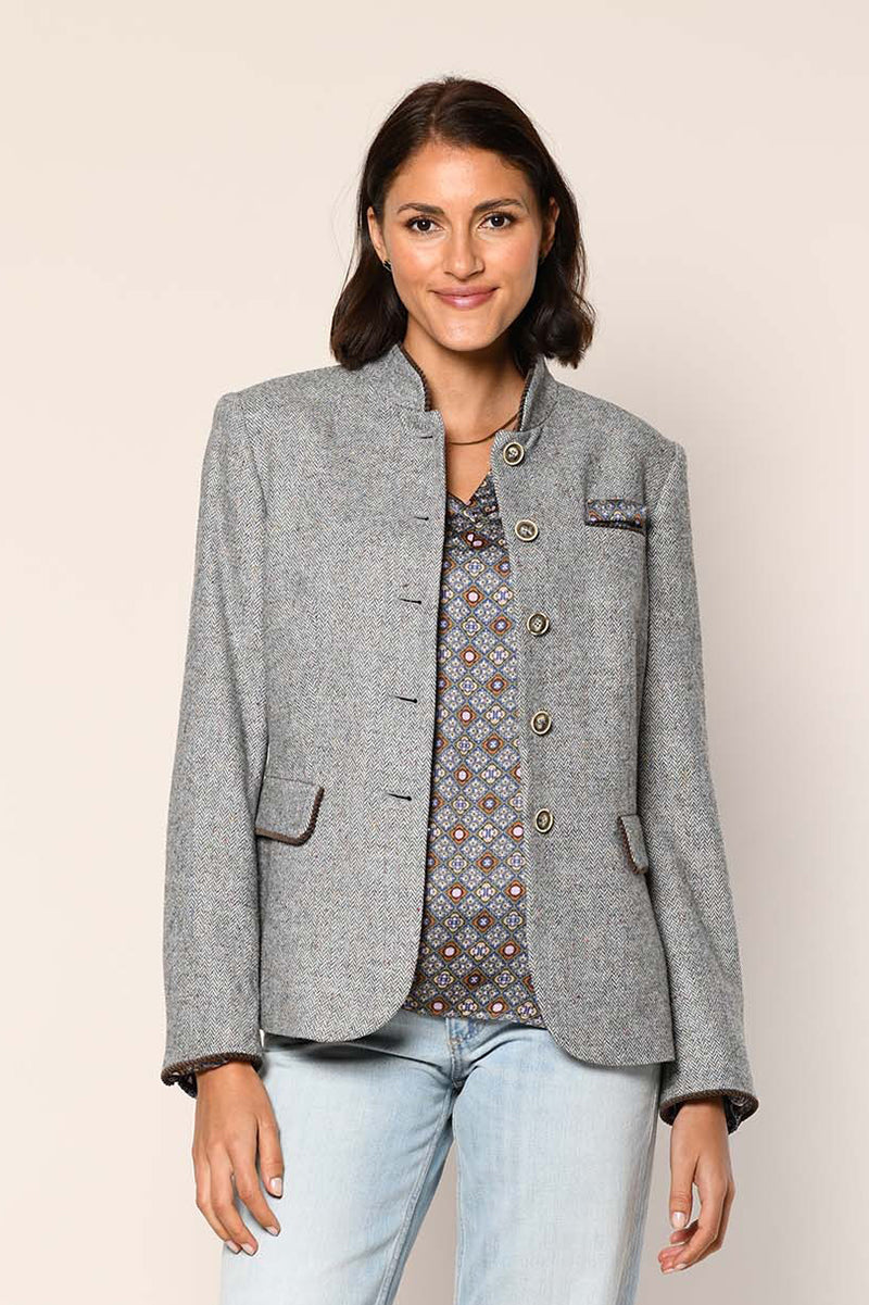 Wool jacket in herringbone pattern