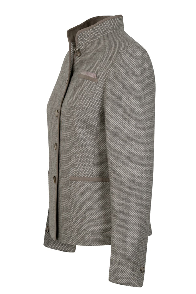 Wool jacket in peacock eye design