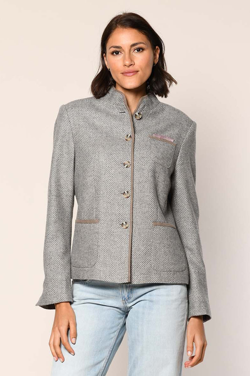 Wool jacket in peacock eye design
