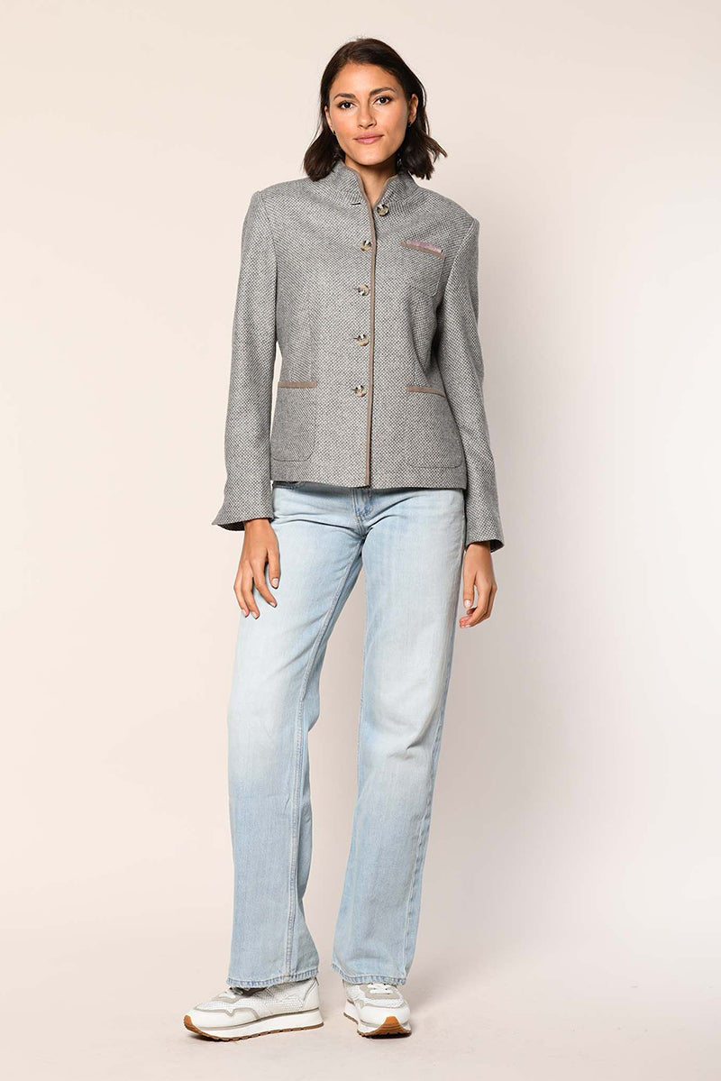Wool jacket in peacock eye design