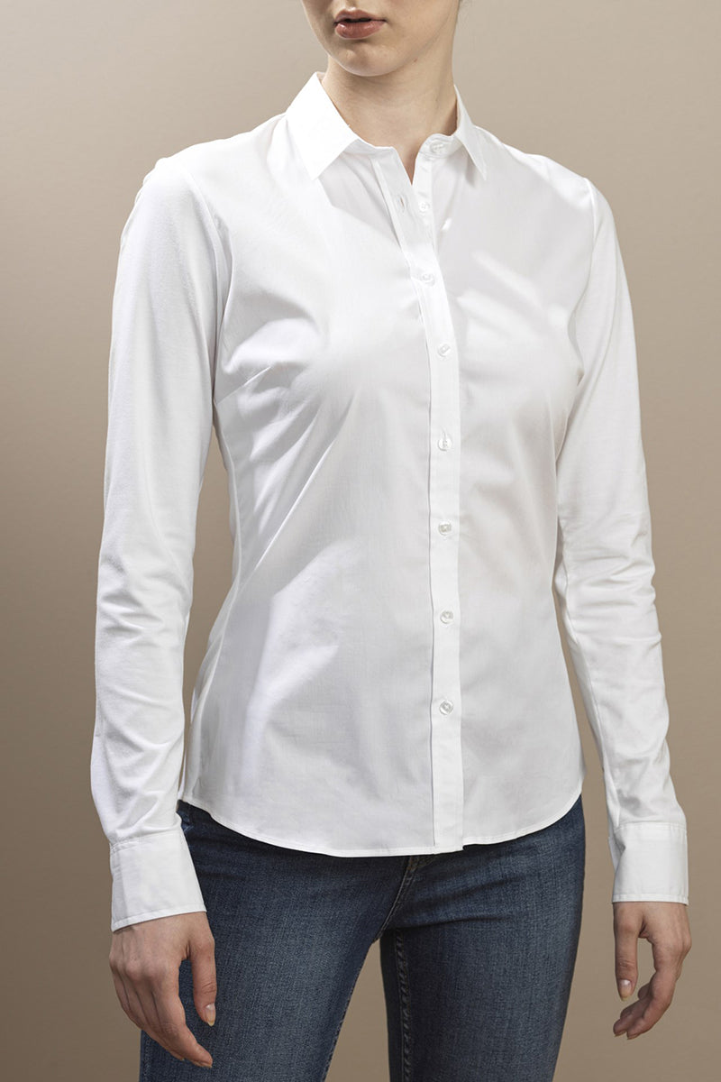 Slimline Shirt With Jersey Back