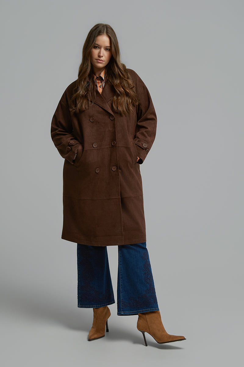 Long suede coat