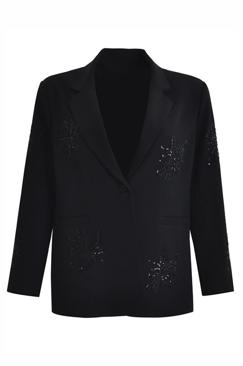 Embroidered elegance blazer