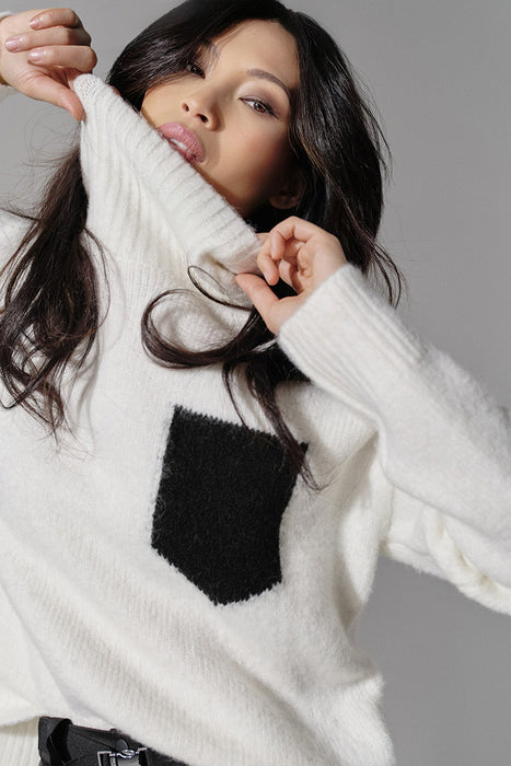 Stand-up collar sweater