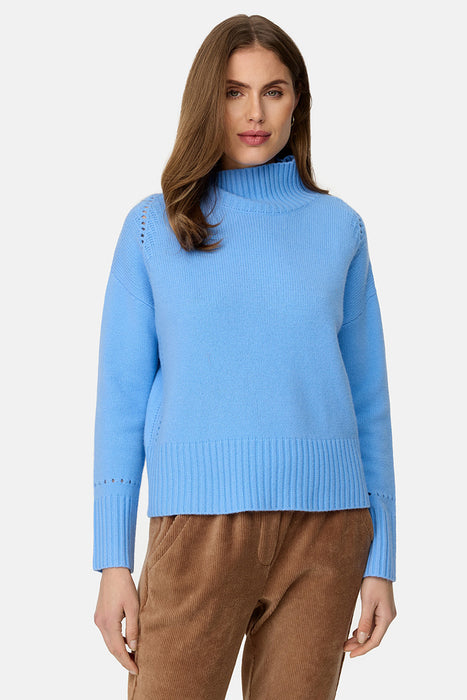 Wool stand-up collar sweater