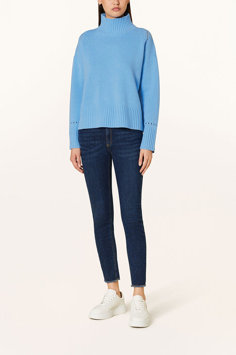 Wool stand-up collar sweater