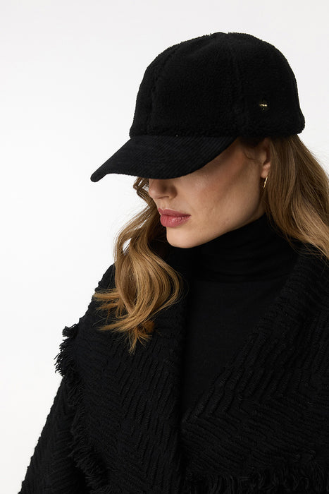 Corduroy cap vegan fur