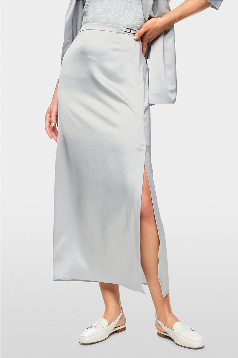Midi skirt with silky sheen